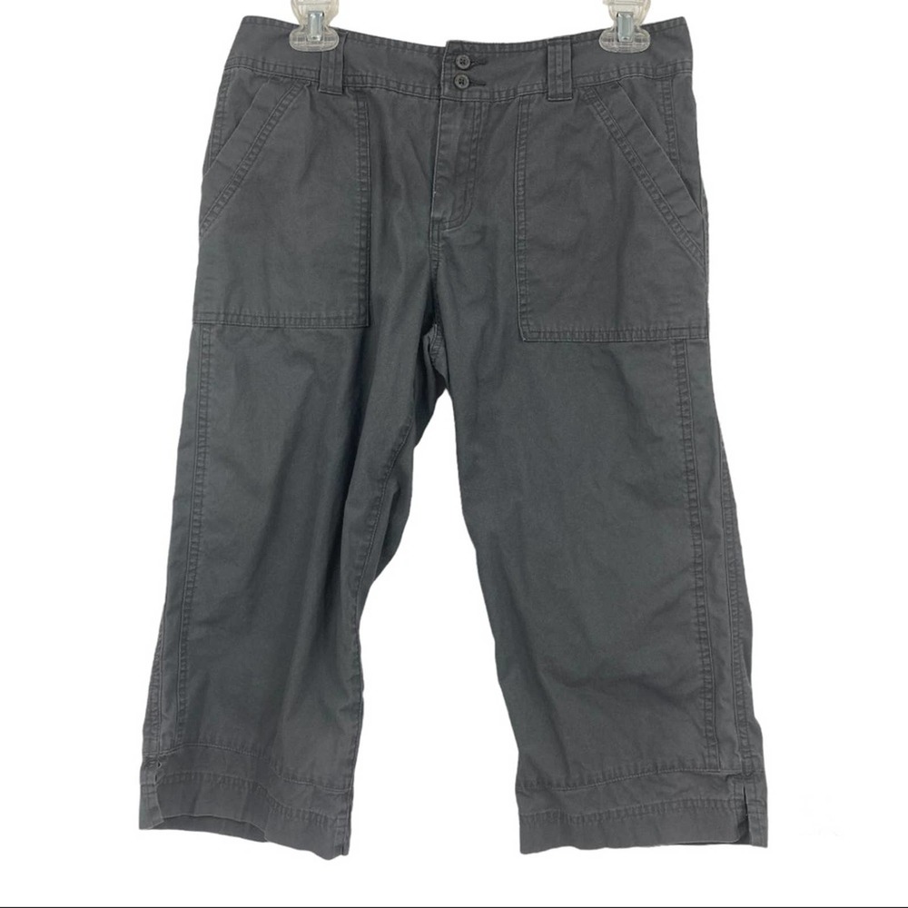 Columbia Gray Cargo Capris Hiking Active Outdoor Pants Cotton Womens 8 Medium